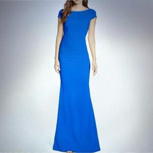 Katie May Intrigue Boat Neck Plunge Knot Back Gown Size 8